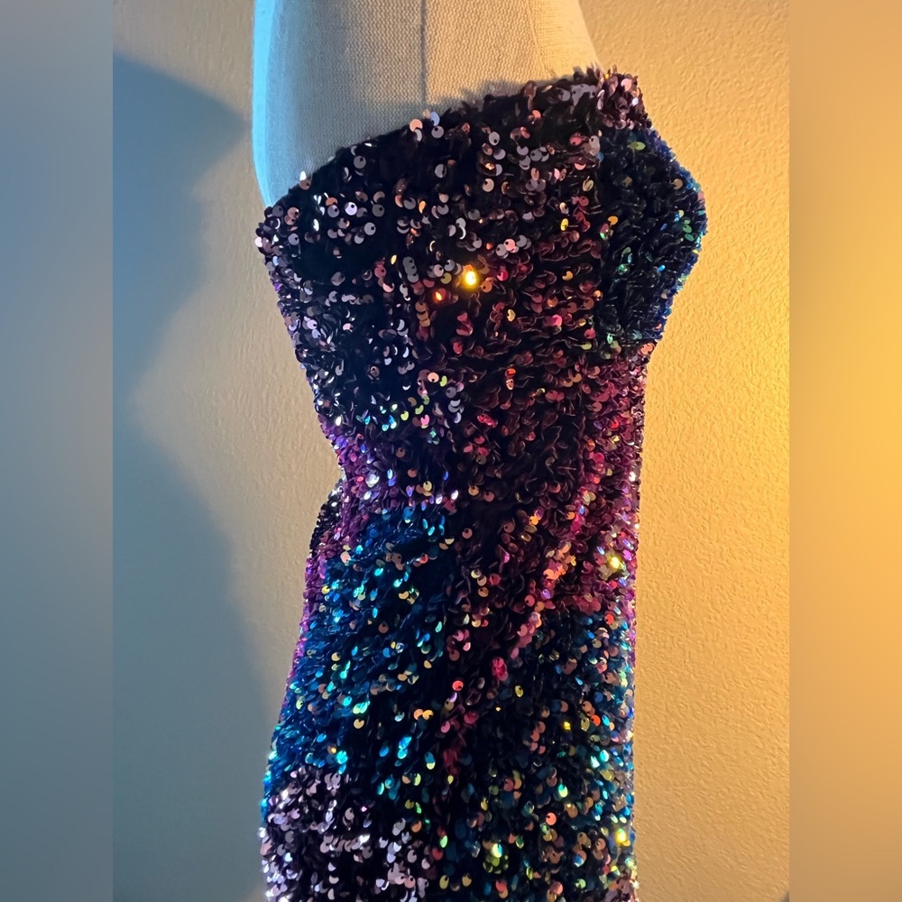 MNG -  Multicolor Sequin mini dress - size small - very sparkly! - Picture 3 of 6